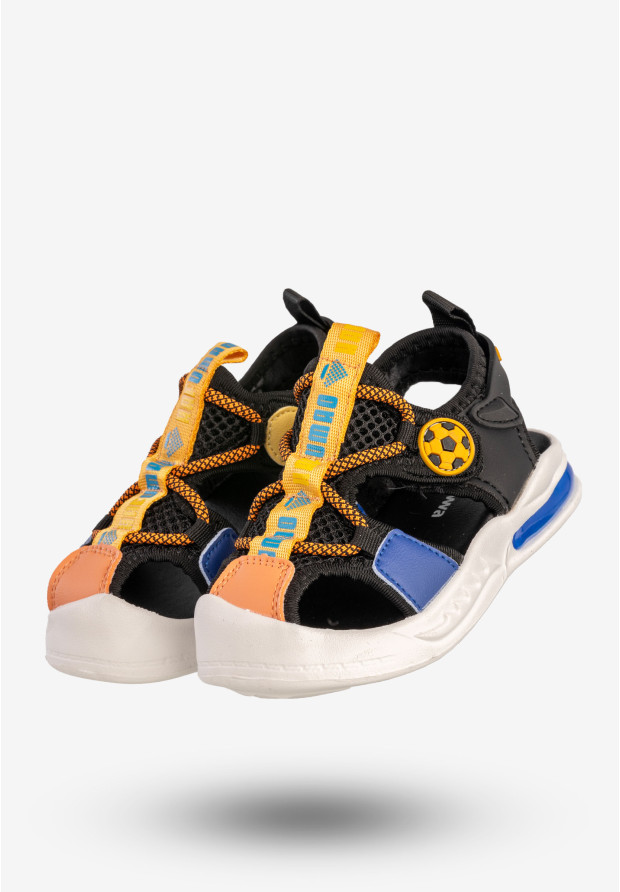 Sandały Chłopięce Buty Letnie Na Rzepy Wygodne Czarne Apawwa TX342