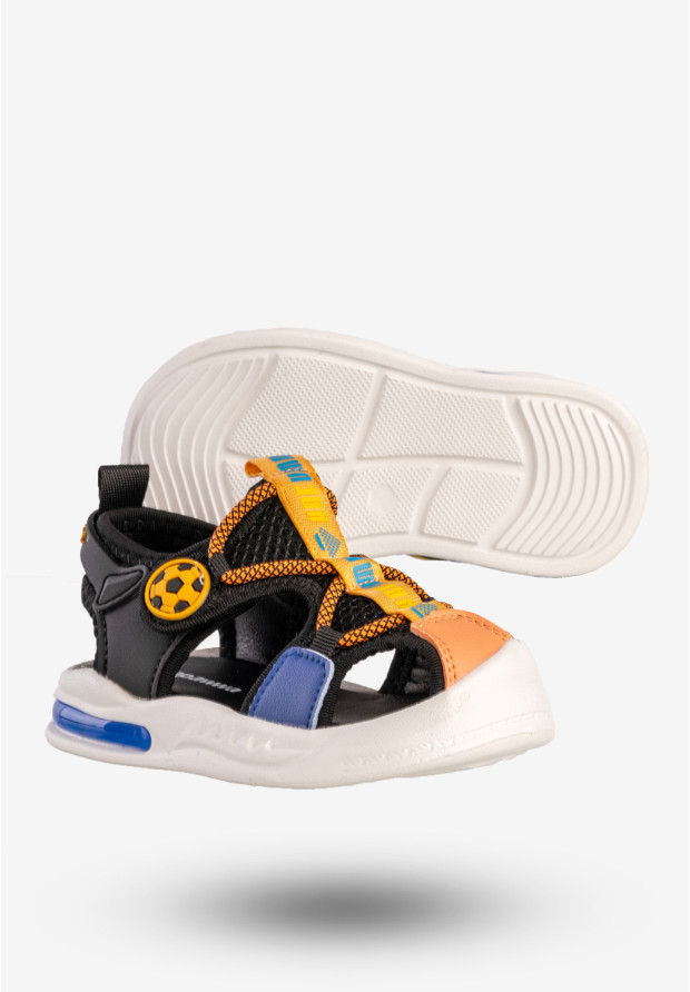 Sandały Chłopięce Buty Letnie Na Rzepy Wygodne Czarne Apawwa TX342