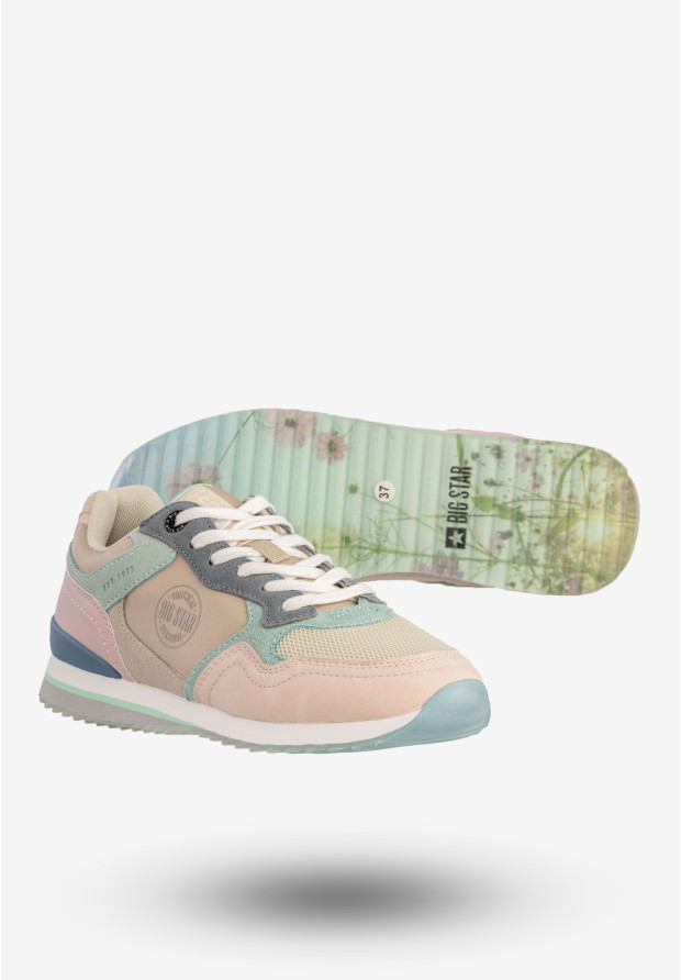 Sneakersy Damskie BIG STAR Buty Sportowe Półbuty Beżowe LL274347