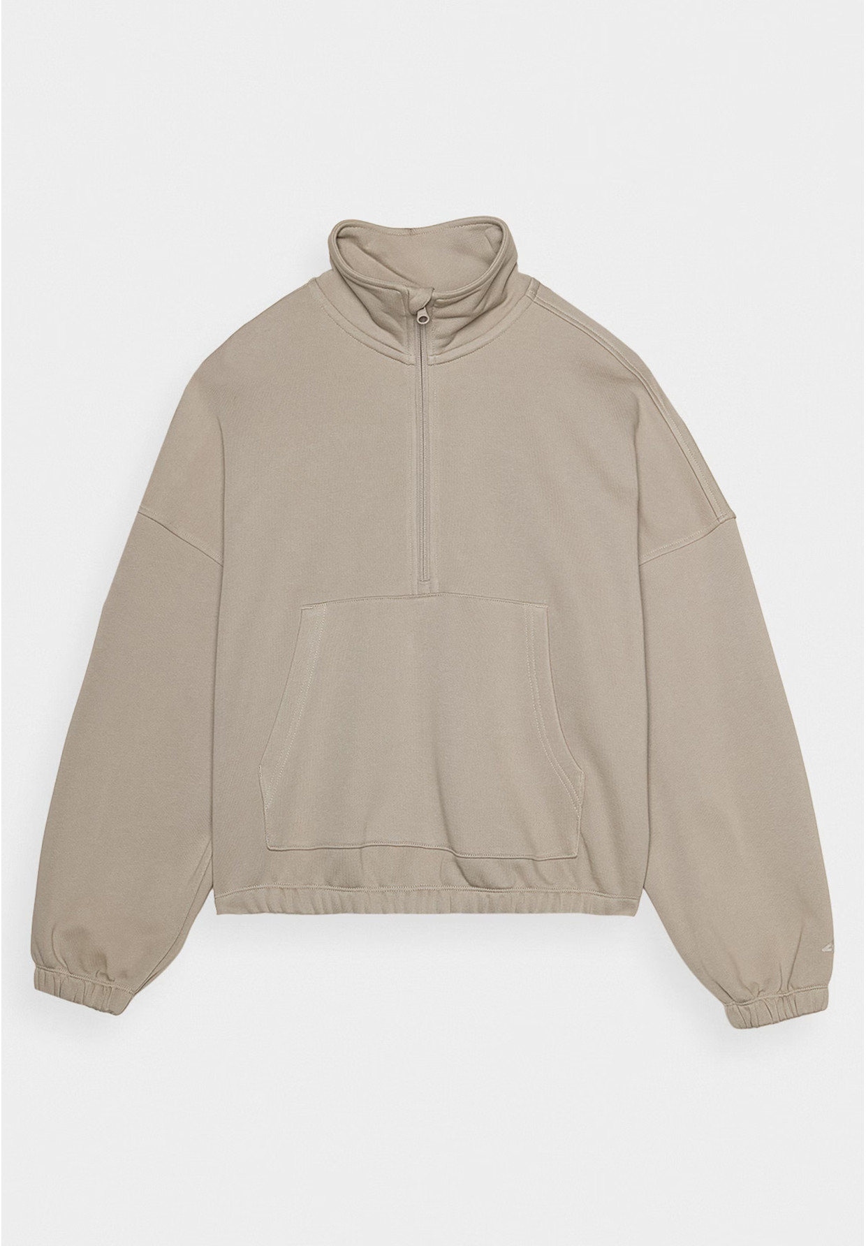 Bluza Dresowa Damska 4F Bez Kaptura Ze Stójką Beżowa 4FRAW24TSWSF1824