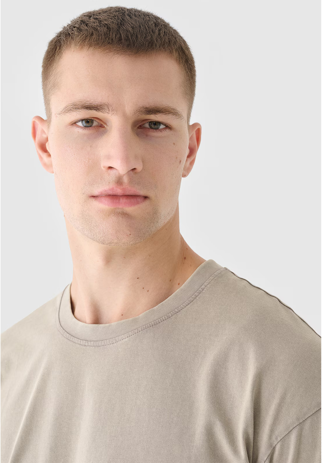 Koszulka Męska 4F T-shirt Z Efektem Acid Wash Jasny Brąz 4FRSS24TTSHM2553