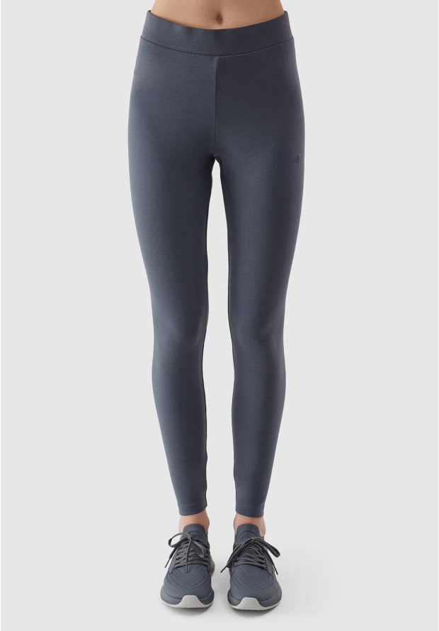 Legginsy Damskie 4F Sportowe Spodnie Dzianina Grafitowe 4FWSS24TTIGF137