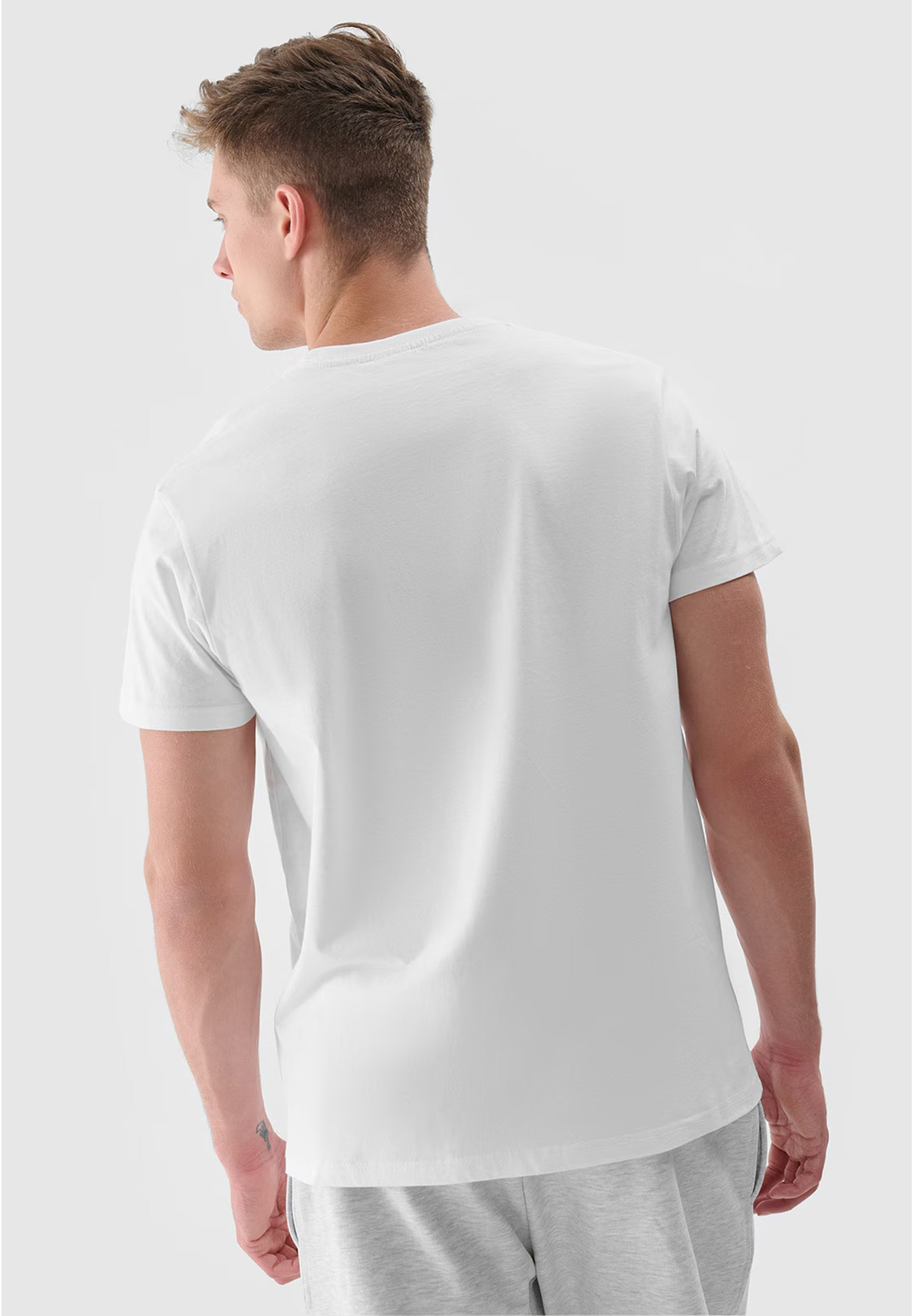 Koszulka Męska 4F T-shirt Sportowy Regular Biały Z Nadrukiem 4FRSS24TTSHM2470