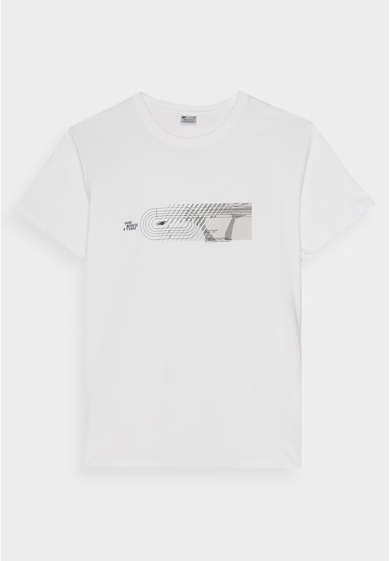 Koszulka Męska 4F T-shirt Sportowy Regular Biały Z Nadrukiem 4FRSS24TTSHM2470