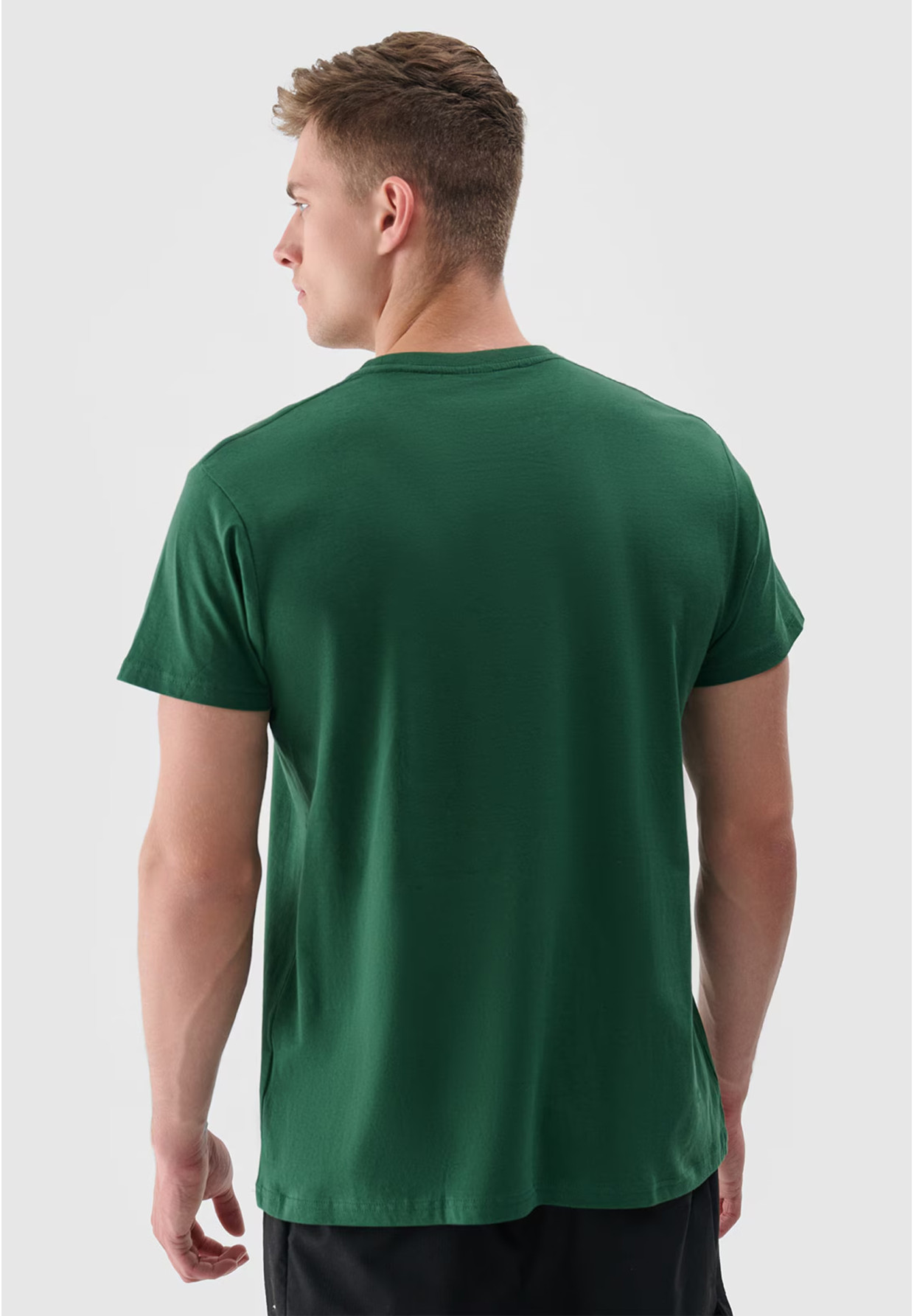 Koszulka Męska 4F T-shirt Sportowy Regular Z Nadrukiem Zielony 4FRSS24TTSHM2470