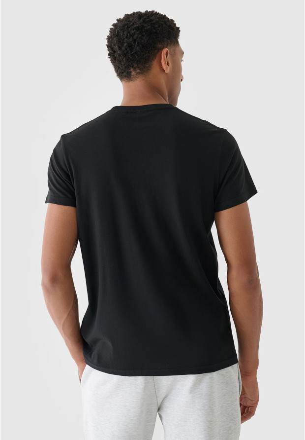 Koszulka Męska 4F T-shirt Sportowy Regular Z Nadrukiem Czarny 4FRSS24TTSHM2483