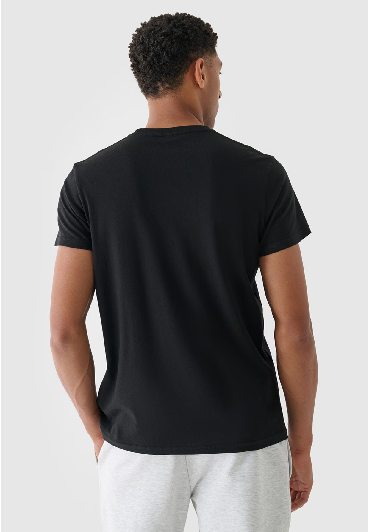 Koszulka Męska 4F T-shirt Sportowy Regular Z Nadrukiem Czarny 4FRSS24TTSHM2483