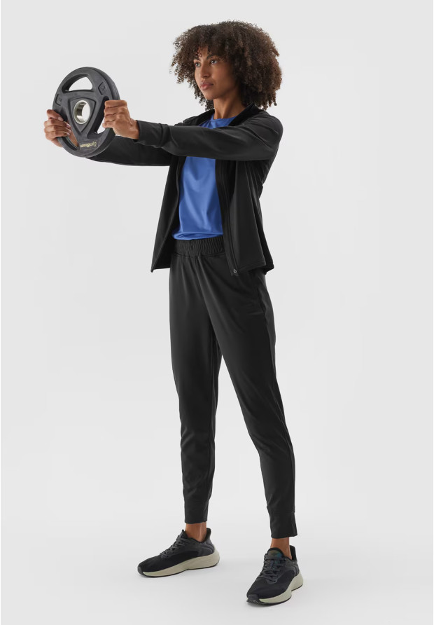 Damskie spodnie treningowe 4F z elastycznym pasem