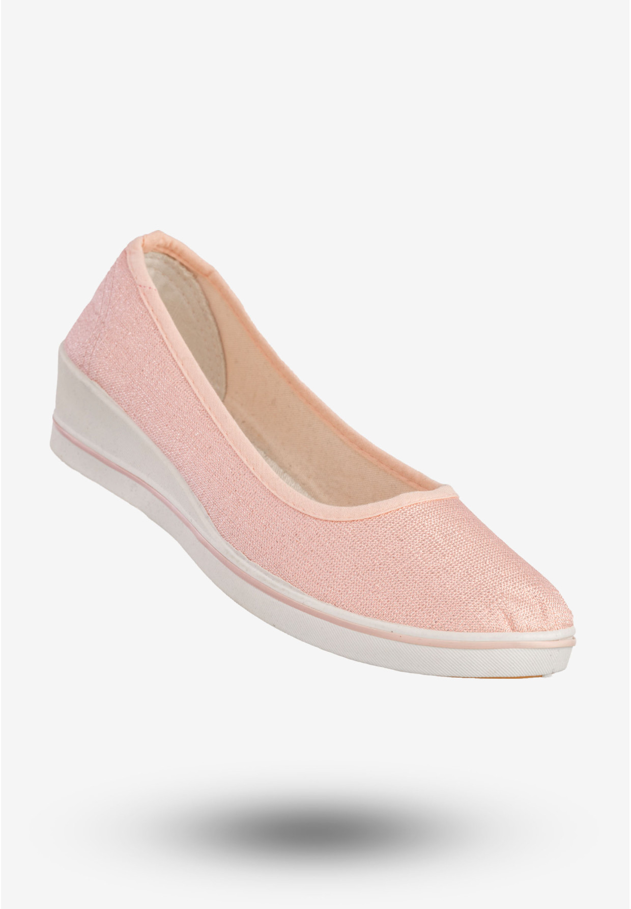 Baleriny Damskie Buty Błyszczące Półbuty Wsuwane Różowe Modern World 51