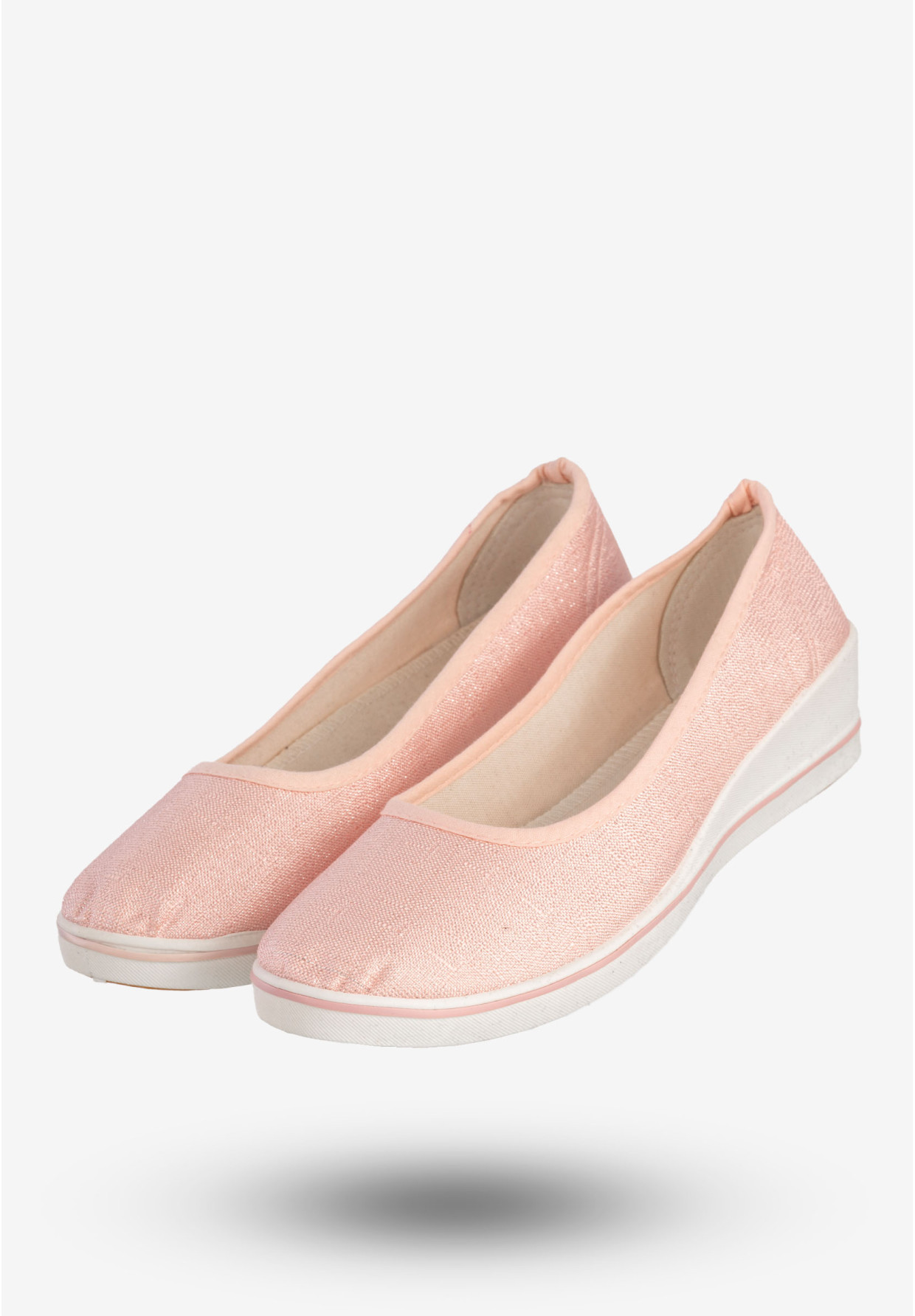Baleriny Damskie Buty Błyszczące Półbuty Wsuwane Różowe Modern World 51