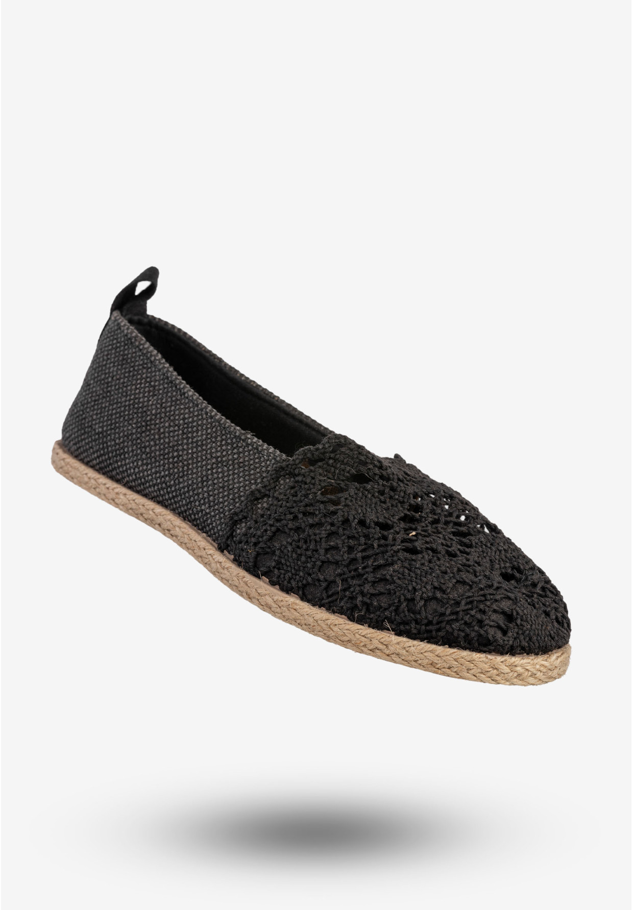Espadryle Damskie Buty Ażurowe Lekkie Wsuwane Czarne News 8TX02-4712