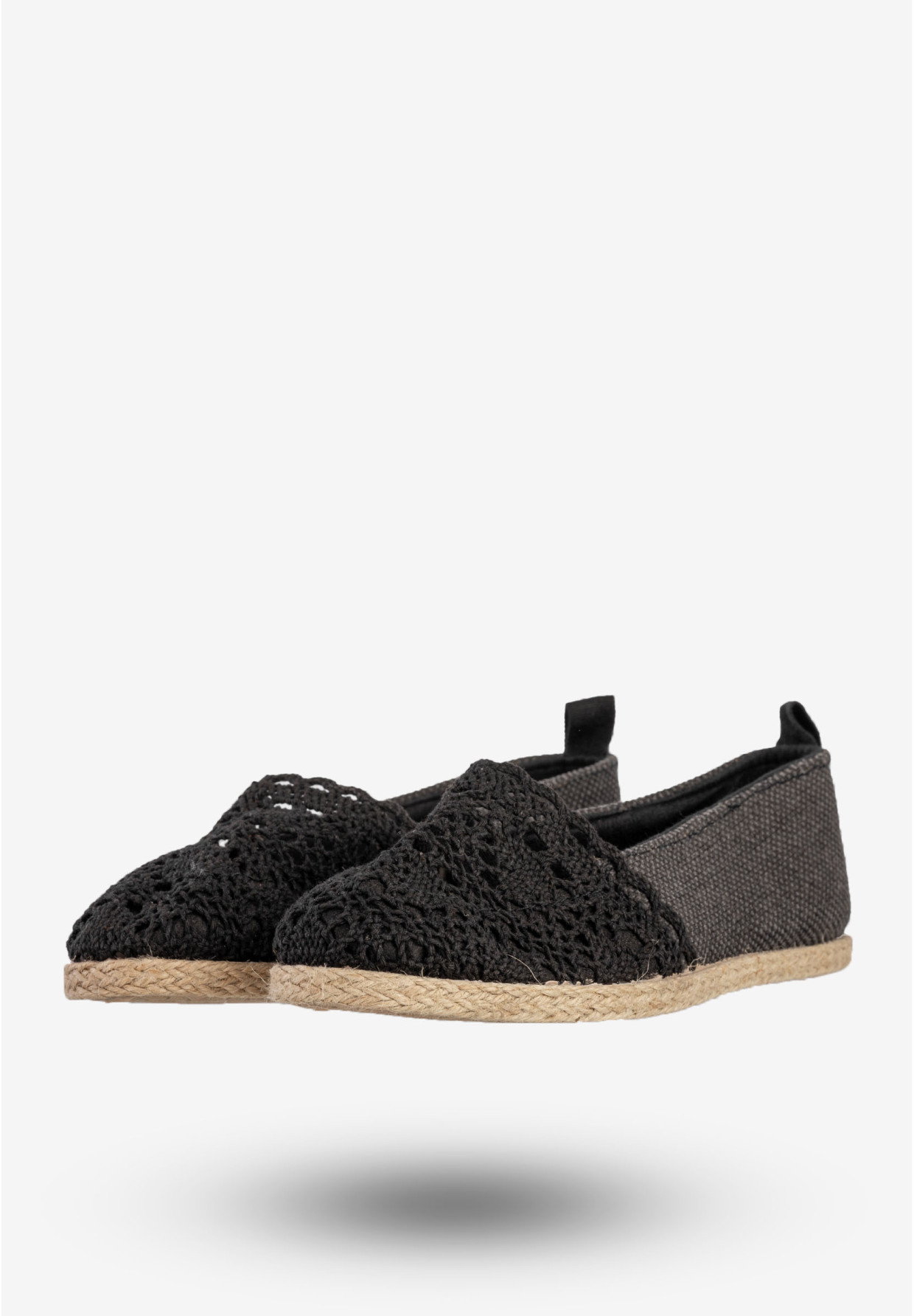 Espadryle Damskie Buty Ażurowe Lekkie Wsuwane Czarne News 8TX02-4712