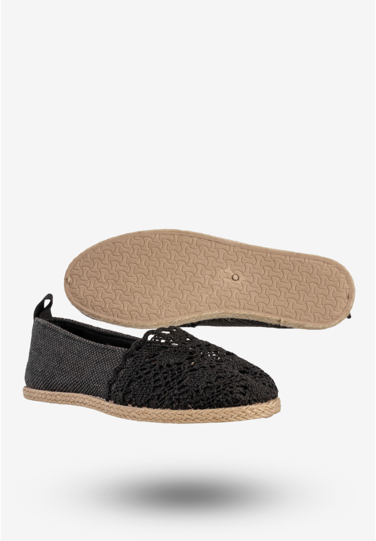 Espadryle Damskie Buty Ażurowe Lekkie Wsuwane Czarne News 8TX02-4712
