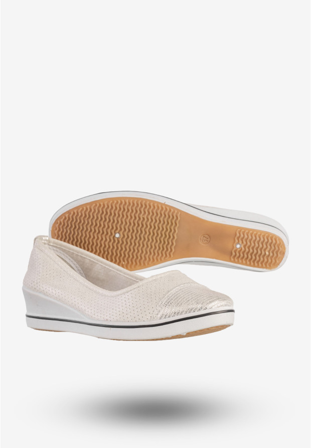Baleriny Damskie Buty Wsuwane Półbuty Casual Białe News 8TX02-0266
