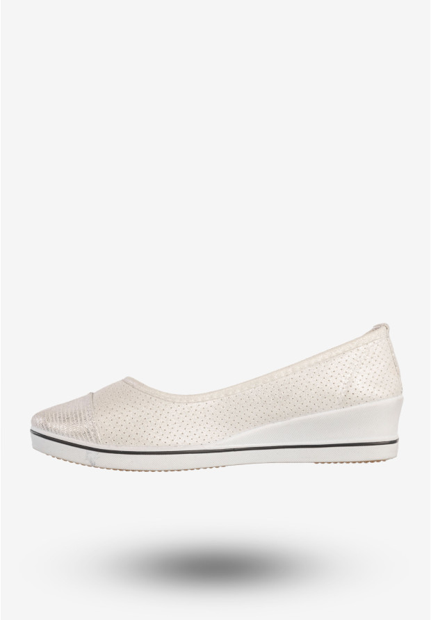 Baleriny Damskie Buty Wsuwane Półbuty Casual Białe News 8TX02-0266