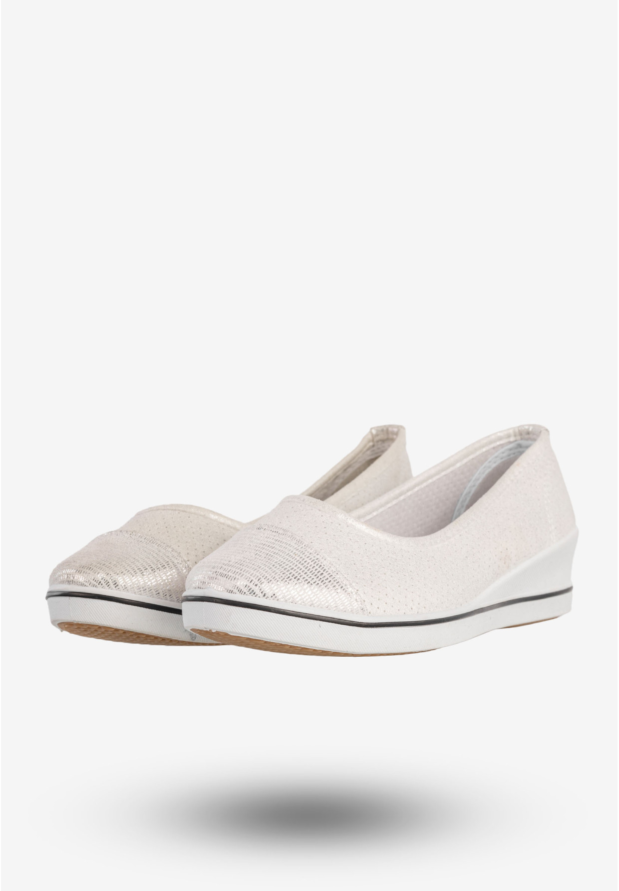 Baleriny Damskie Buty Wsuwane Półbuty Casual Białe News 8TX02-0266