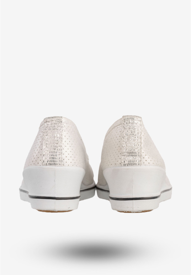 Baleriny Damskie Buty Wsuwane Półbuty Casual Białe News 8TX02-0266