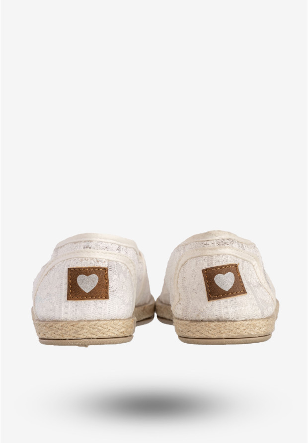 Espadryle Damskie Buty Koronkowe Lekkie Białe News 8TX02-0233