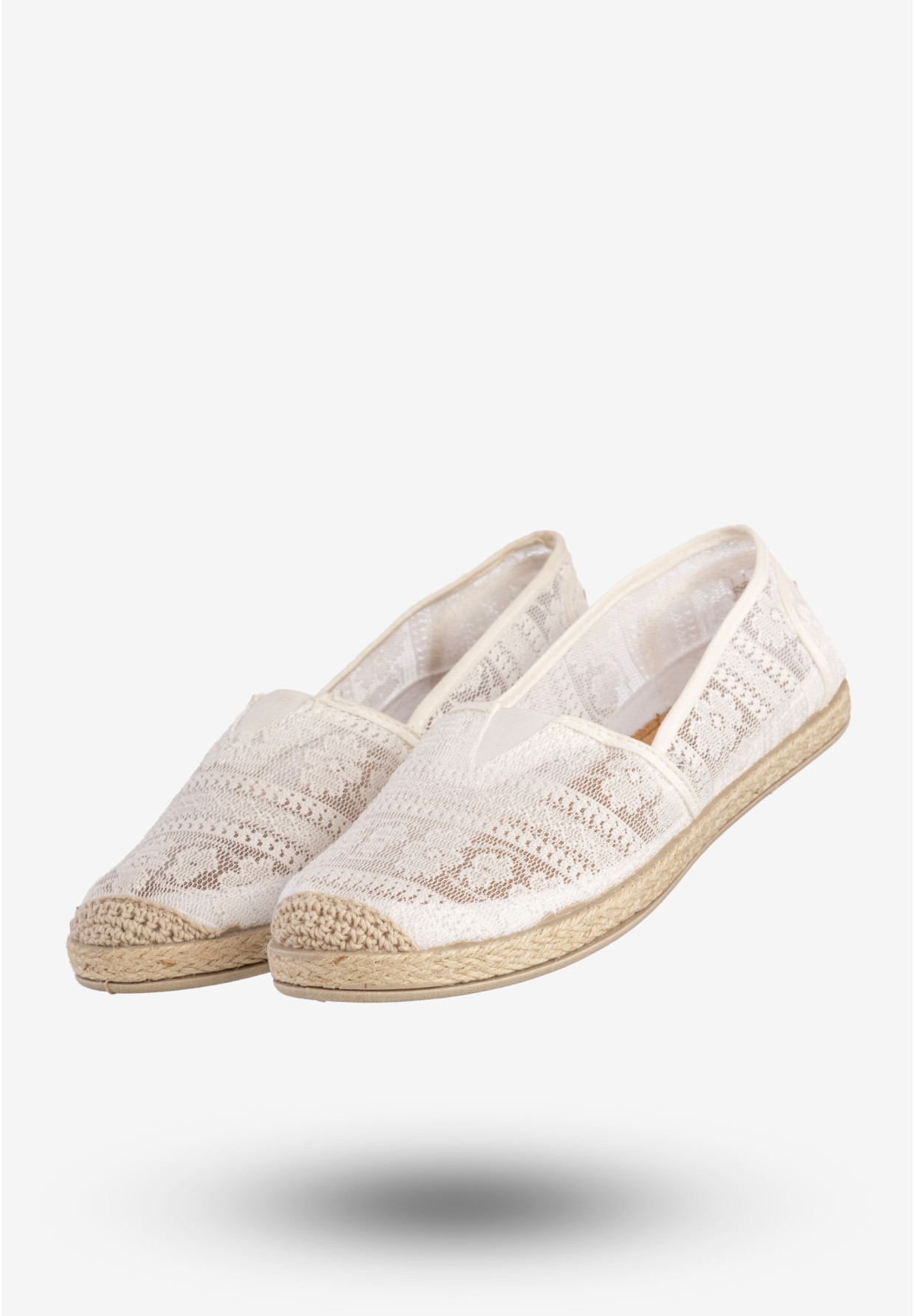 Espadryle Damskie Buty Koronkowe Lekkie Białe News 8TX02-0233