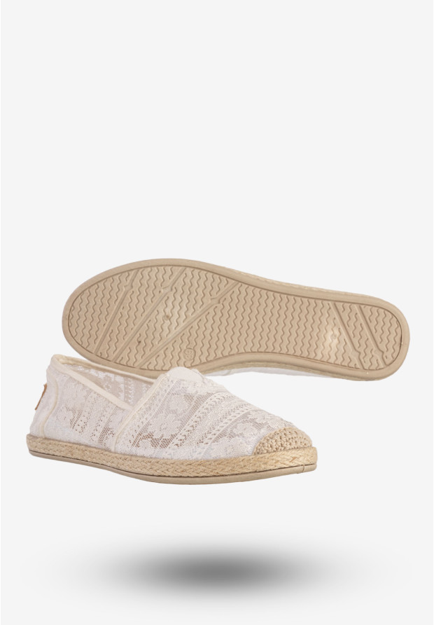 Espadryle Damskie Buty Koronkowe Lekkie Białe News 8TX02-0233