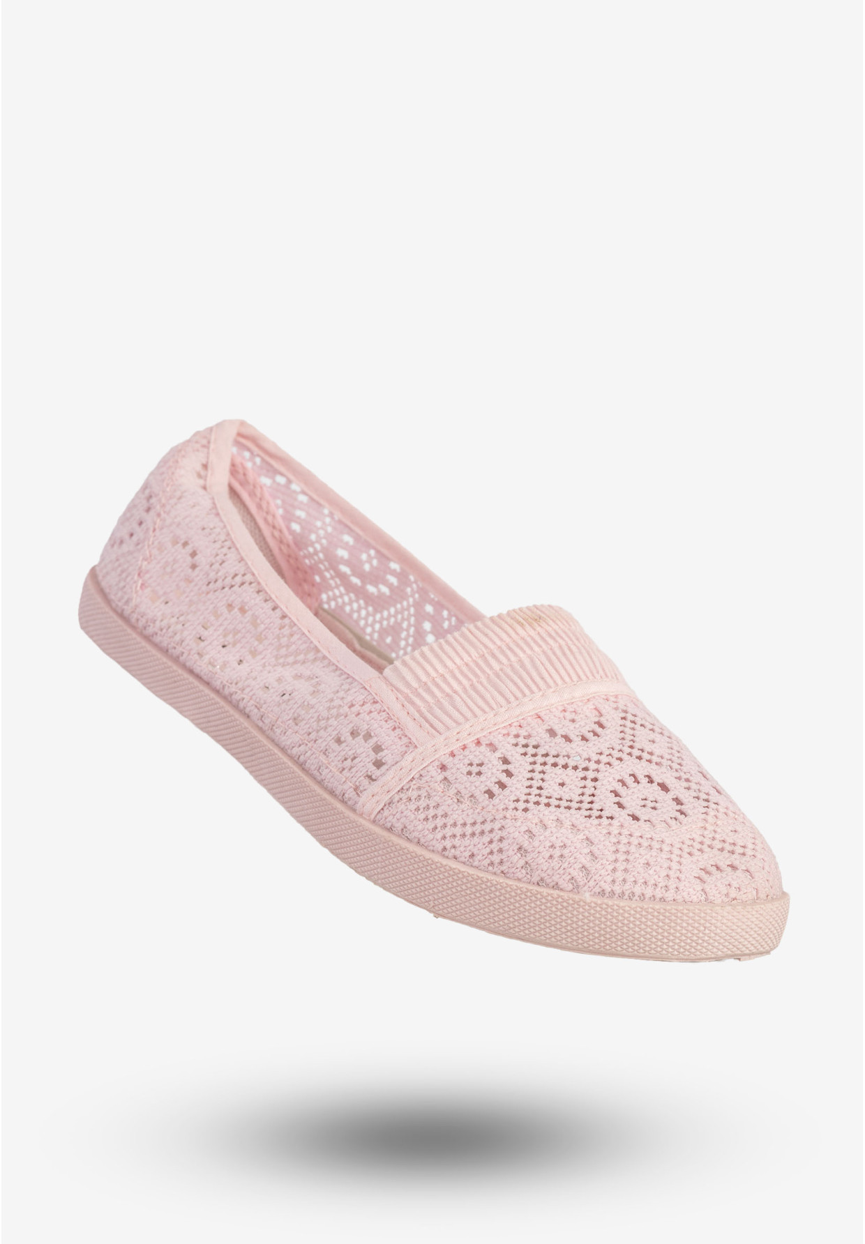 Baleriny Damskie Buty Koronkowe Wsuwane Espadryle Różowe Bella Paris CD338N-72