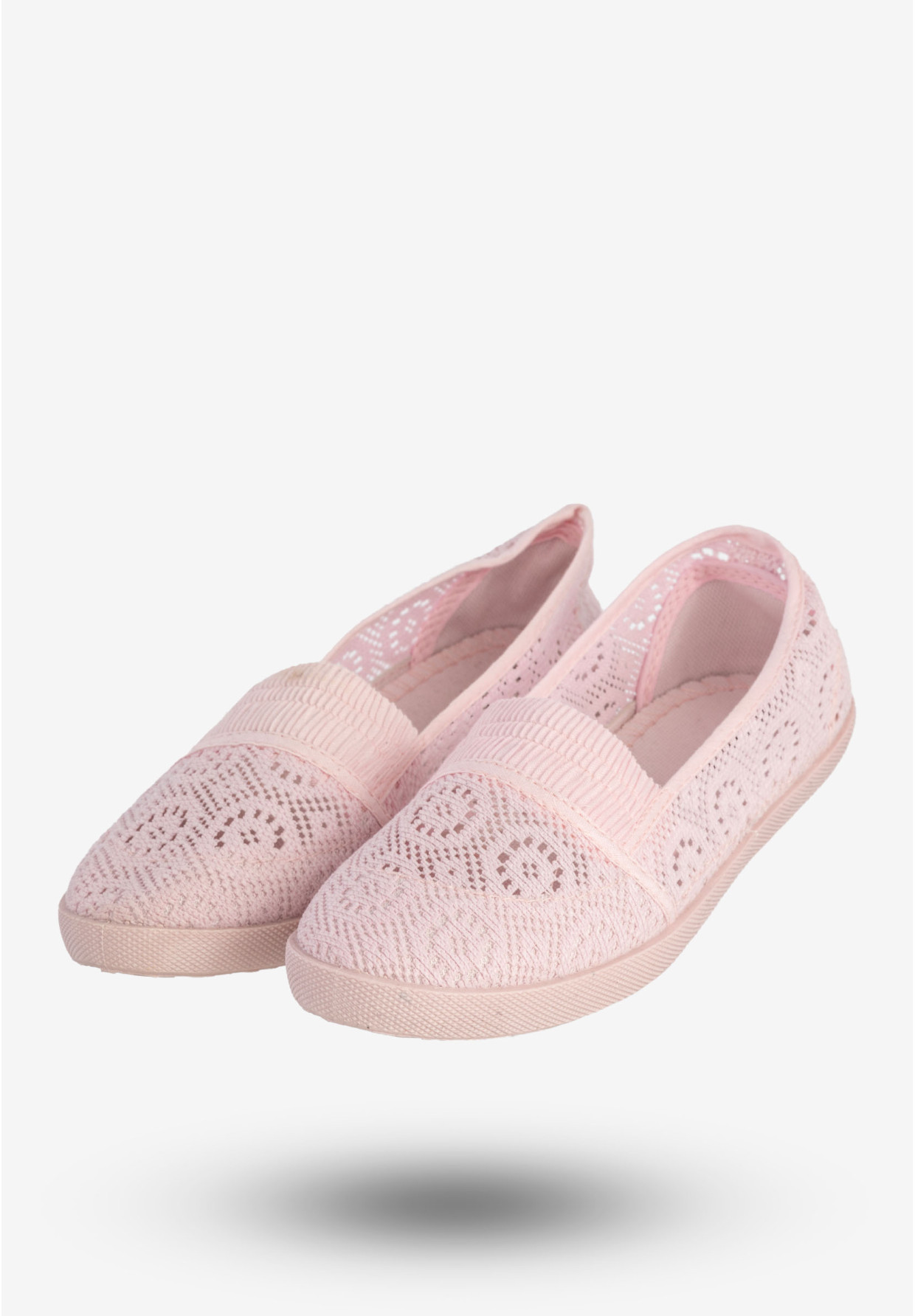 Baleriny Damskie Buty Koronkowe Wsuwane Espadryle Różowe Bella Paris CD338N-72