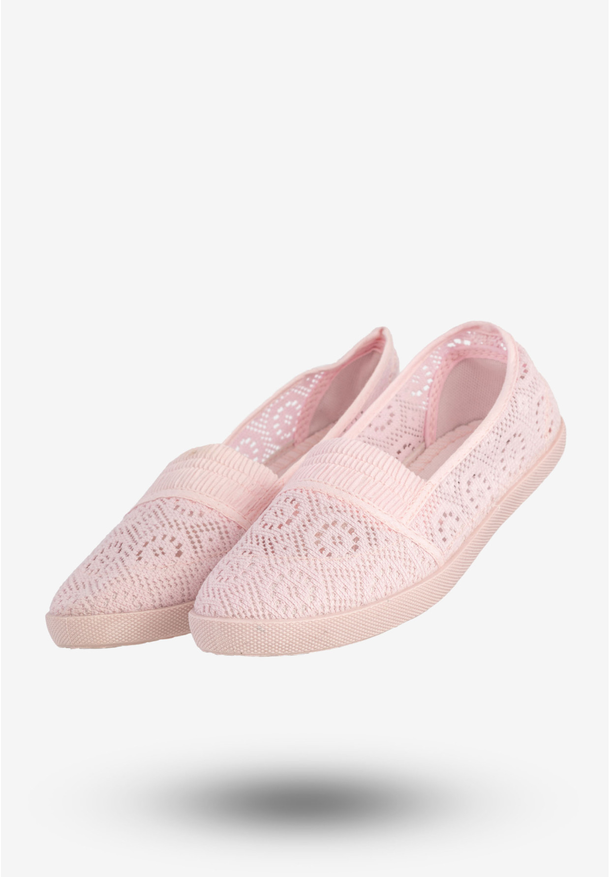 Baleriny Damskie Buty Koronkowe Wsuwane Espadryle Różowe Bella Paris CD338N-72