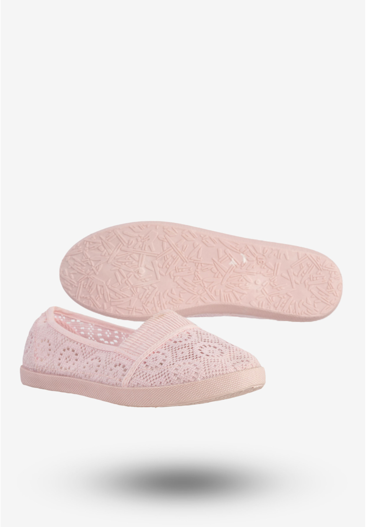 Baleriny Damskie Buty Koronkowe Wsuwane Espadryle Różowe Bella Paris CD338N-72
