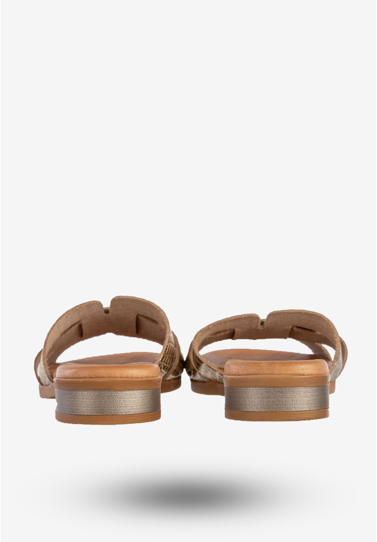 Klapki Damskie Skórzane Buty Eleganckie Casual Złote Maciejka L4815-25/00-0