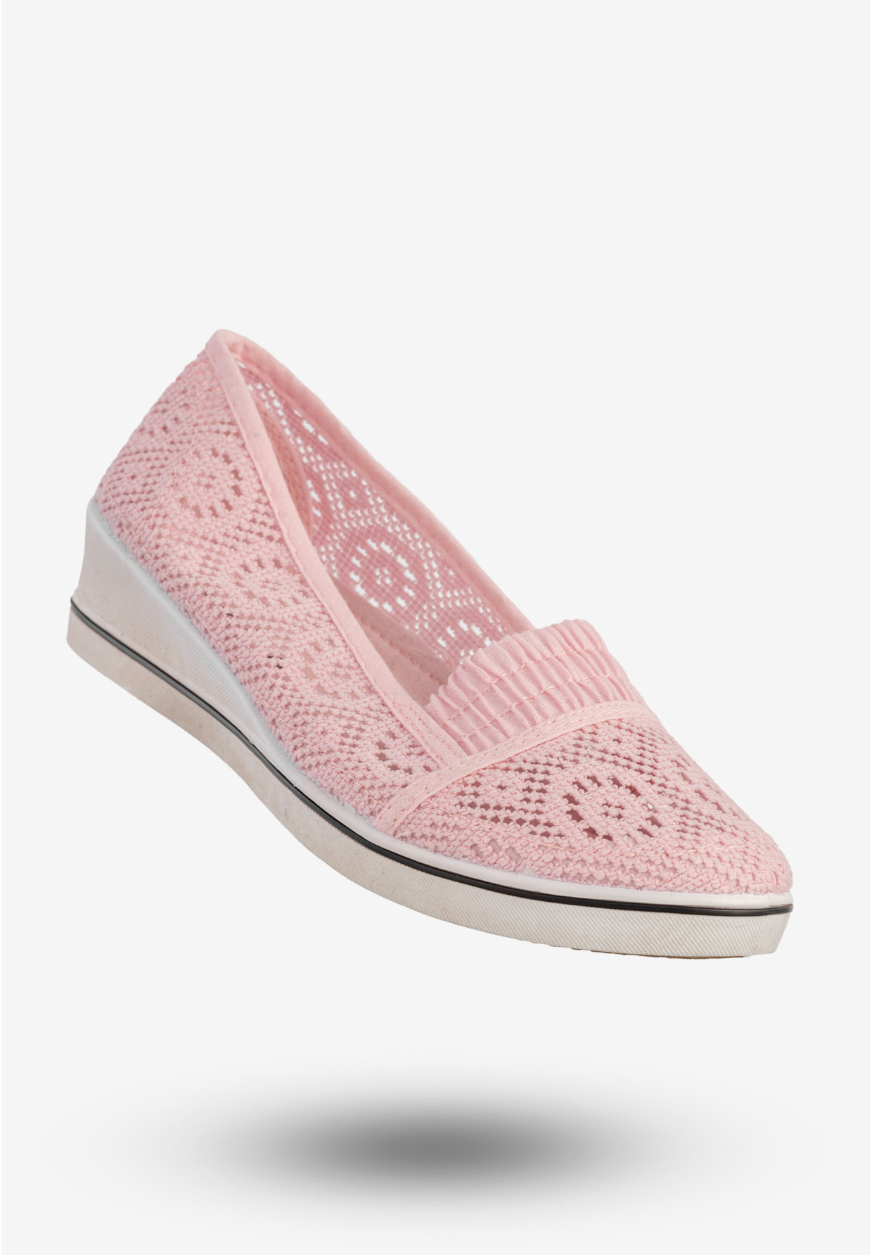 Baleriny Damskie Buty Ażurowe Wsuwane Półbuty Różowe Bella Paris CB930-72