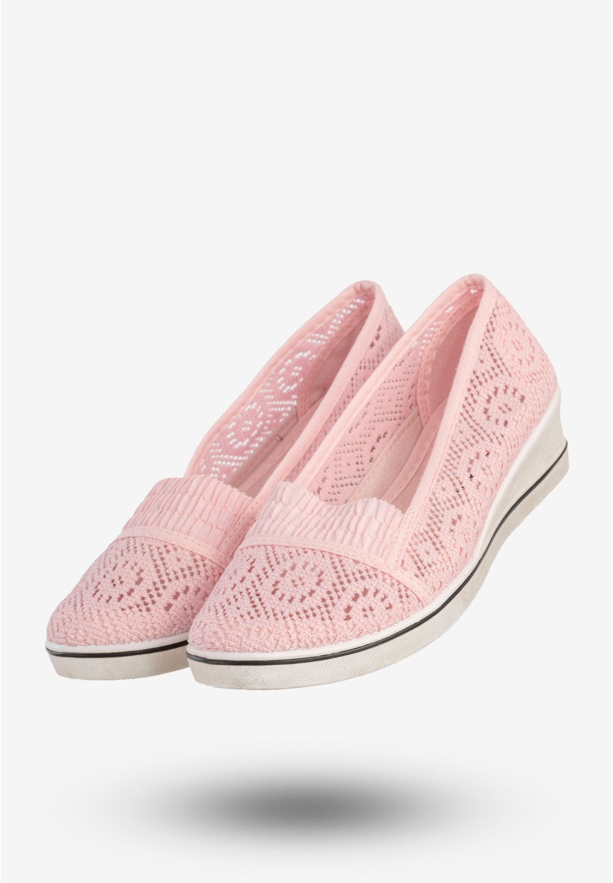 Baleriny Damskie Buty Ażurowe Wsuwane Półbuty Różowe Bella Paris CB930-72