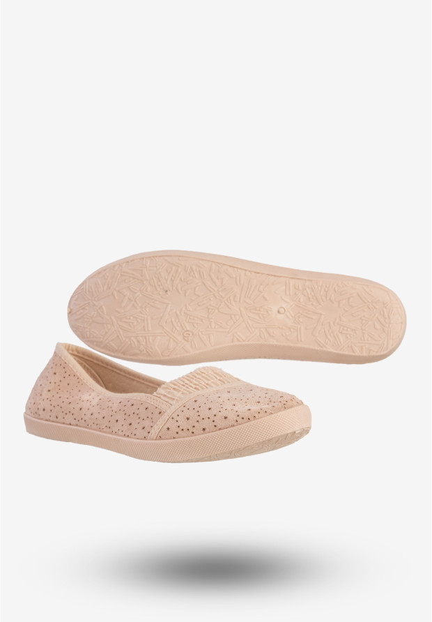 Baleriny Damskie Buty Ażurowe Wsuwane Półbuty Różowe Bella Paris CB359-72