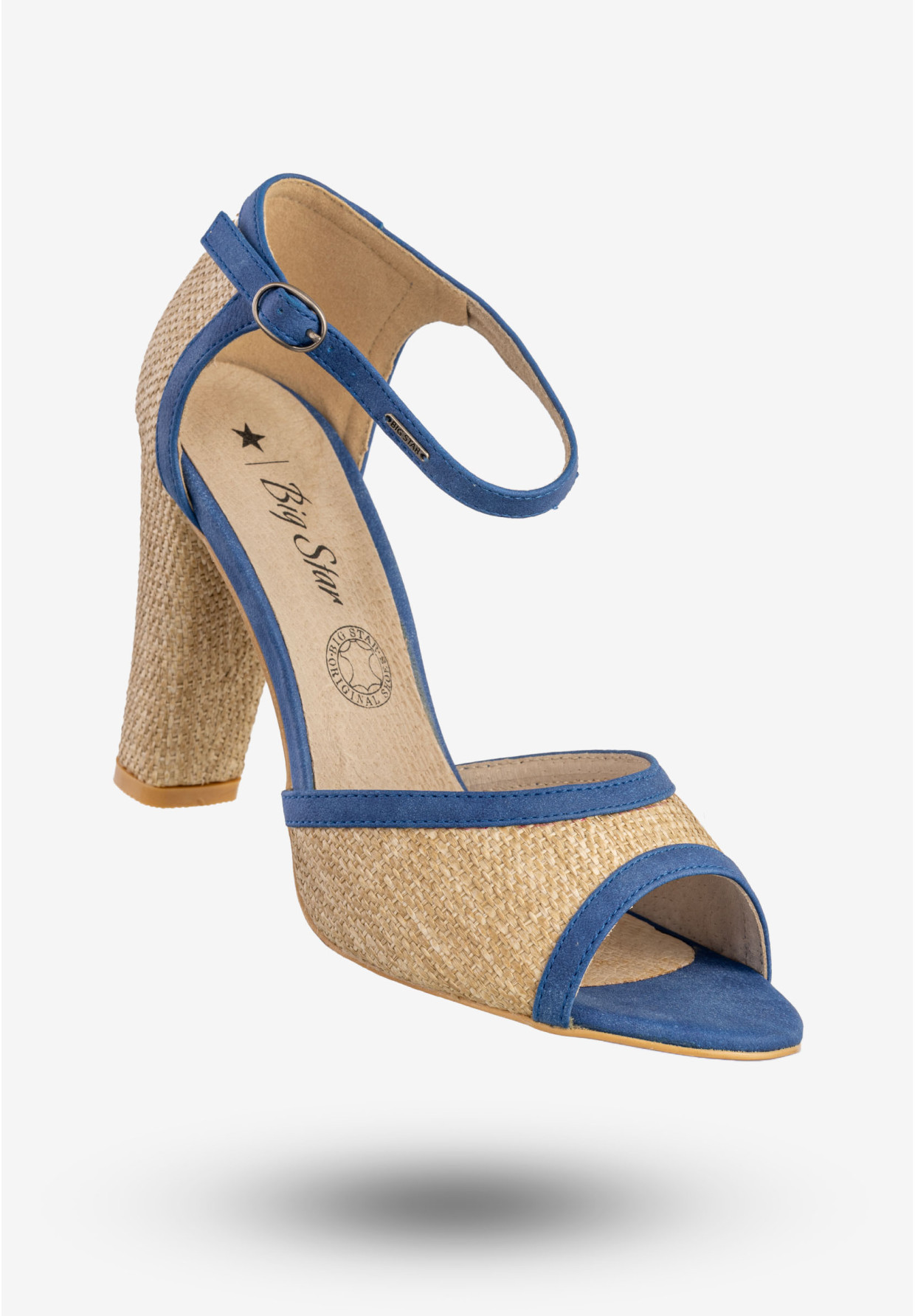 Sandały Damskie BIG STAR Buty Na Słupku Letnie Niebieskie S274200