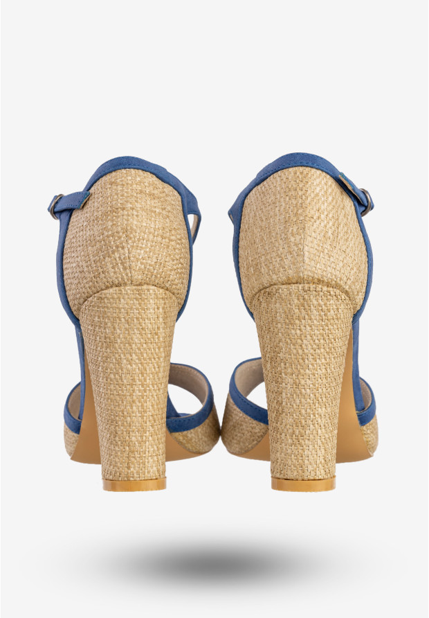 Sandały Damskie BIG STAR Buty Na Słupku Letnie Niebieskie S274200