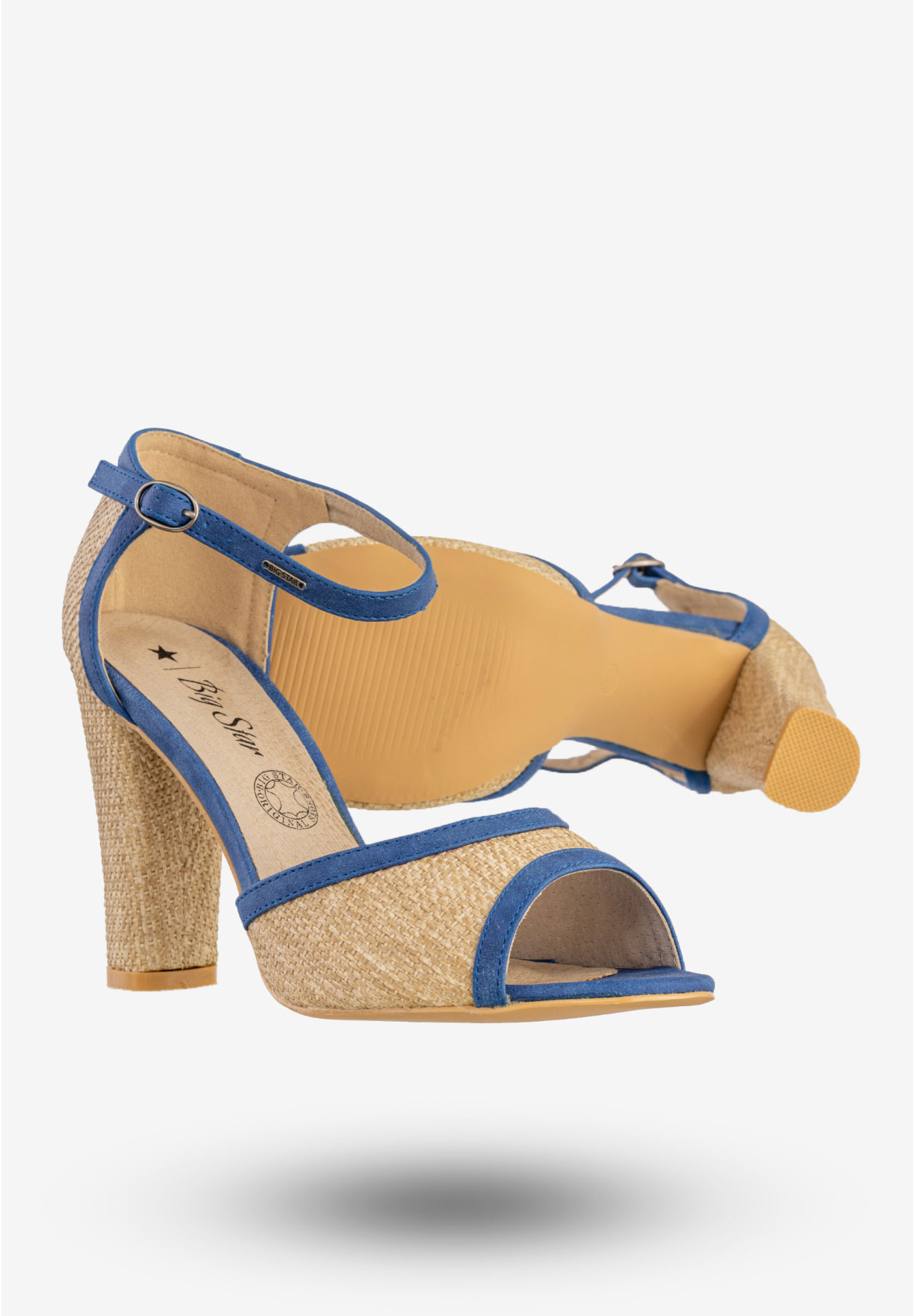 Sandały Damskie BIG STAR Buty Na Słupku Letnie Niebieskie S274200