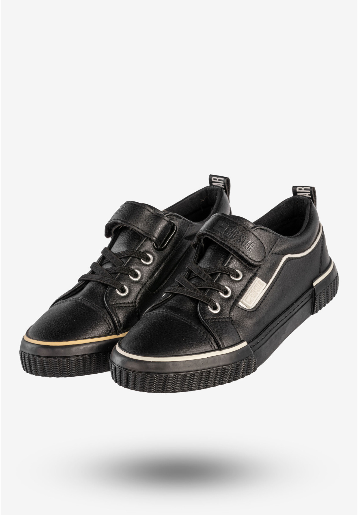 Trampki Dziecięce BIG STAR  Ekoskóra Buty Na Rzepy Czarne HH374029