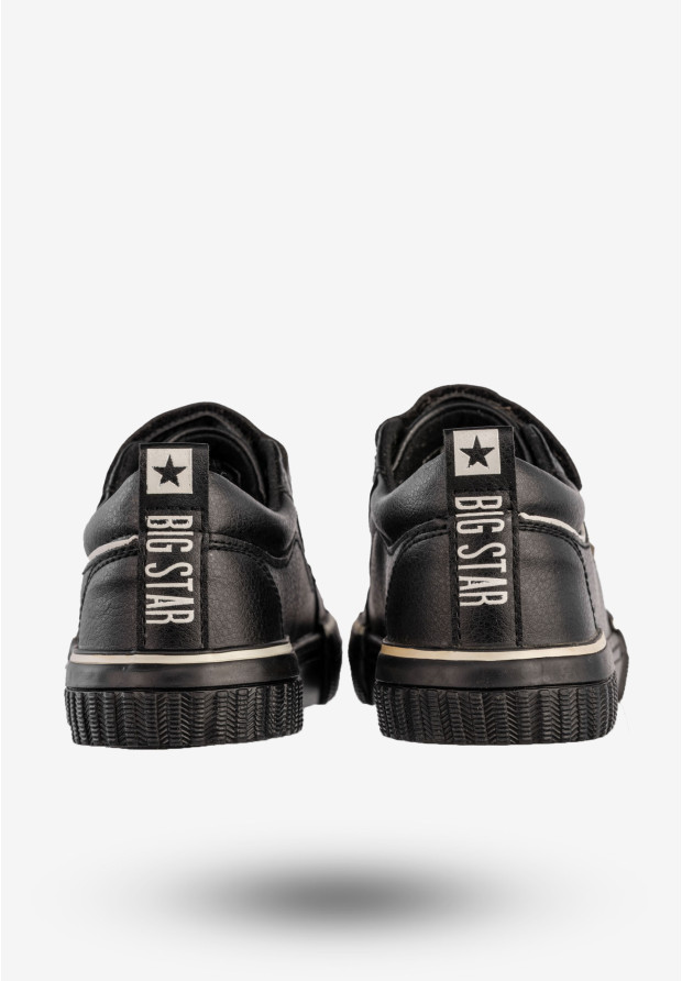 Trampki Dziecięce BIG STAR  Ekoskóra Buty Na Rzepy Czarne HH374029
