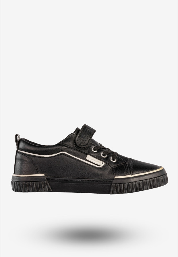 Trampki Dziecięce BIG STAR  Ekoskóra Buty Na Rzepy Czarne HH374029