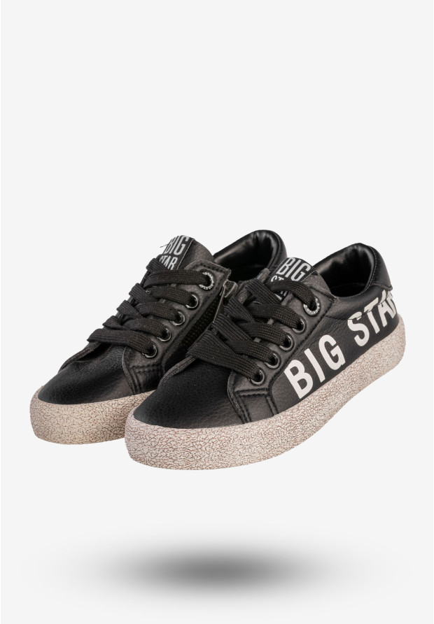 Trampki Dziecięce BIG STAR Ekoskóra Buty Na Zamek Czarne AA374041