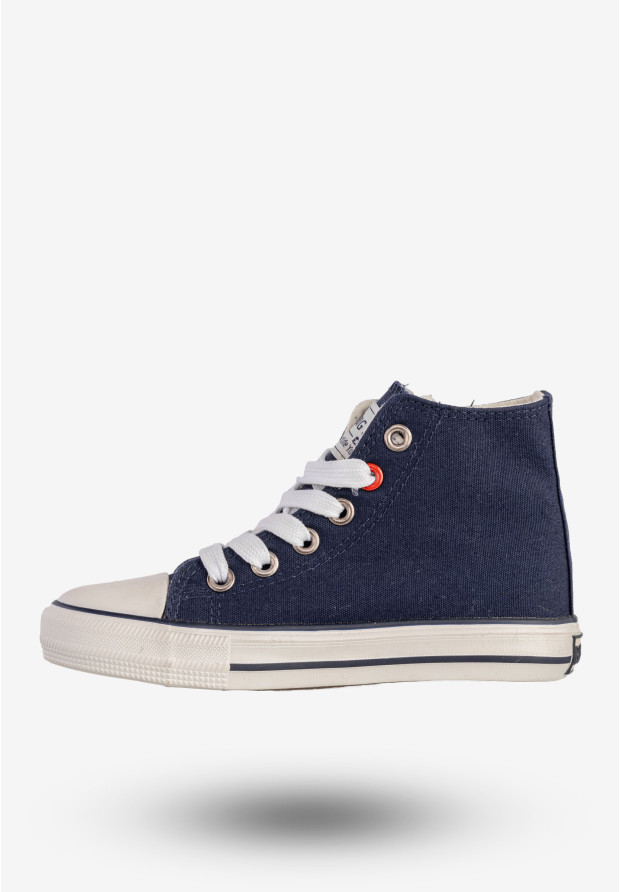 Trampki Dziecięce BIG STAR Buty Na Zamek Wysokie Granatowe AA374077