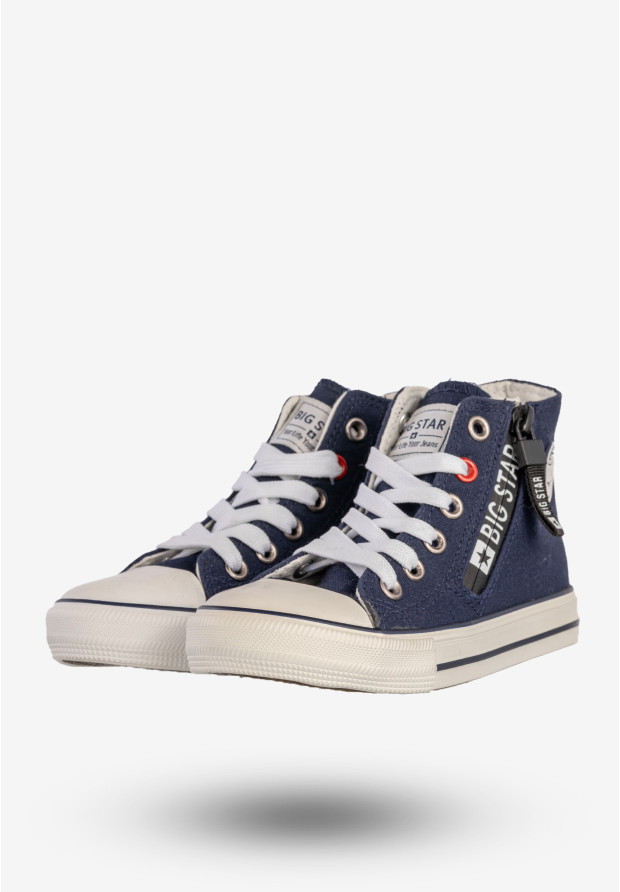 Trampki Dziecięce BIG STAR Buty Na Zamek Wysokie Granatowe AA374077
