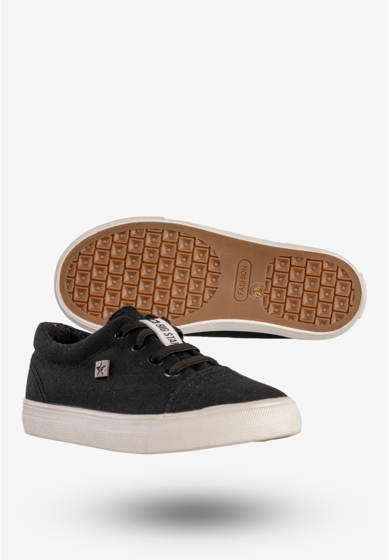 Trampki Dziecięce BIG STAR Buty Sznurowane Tenisówki Czarne DD374078