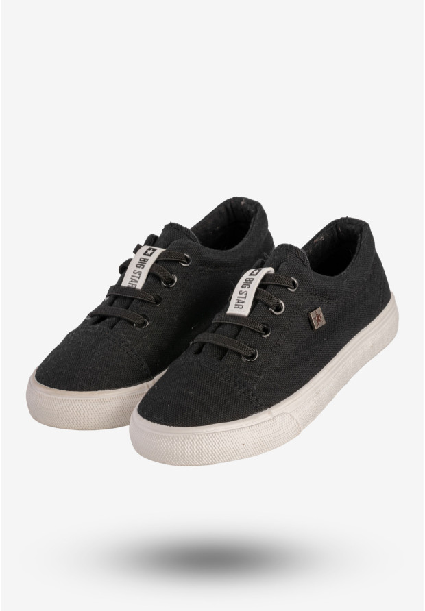 Trampki Dziecięce BIG STAR Buty Sznurowane Tenisówki Czarne DD374078