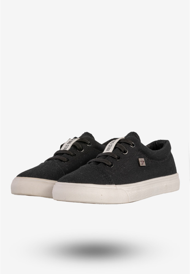Trampki Dziecięce BIG STAR Buty Sznurowane Tenisówki Czarne DD374078