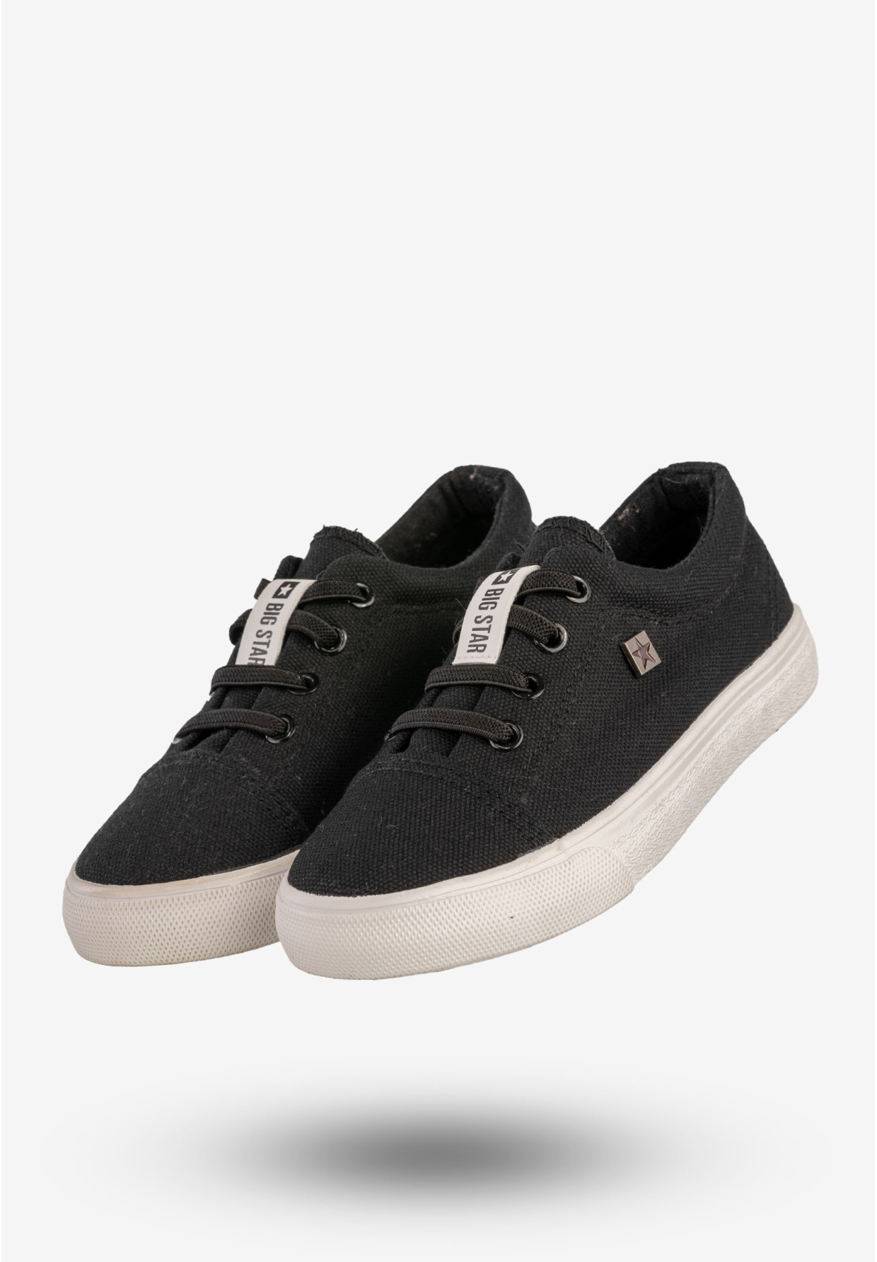 Trampki Dziecięce BIG STAR Buty Sznurowane Tenisówki Czarne DD374078