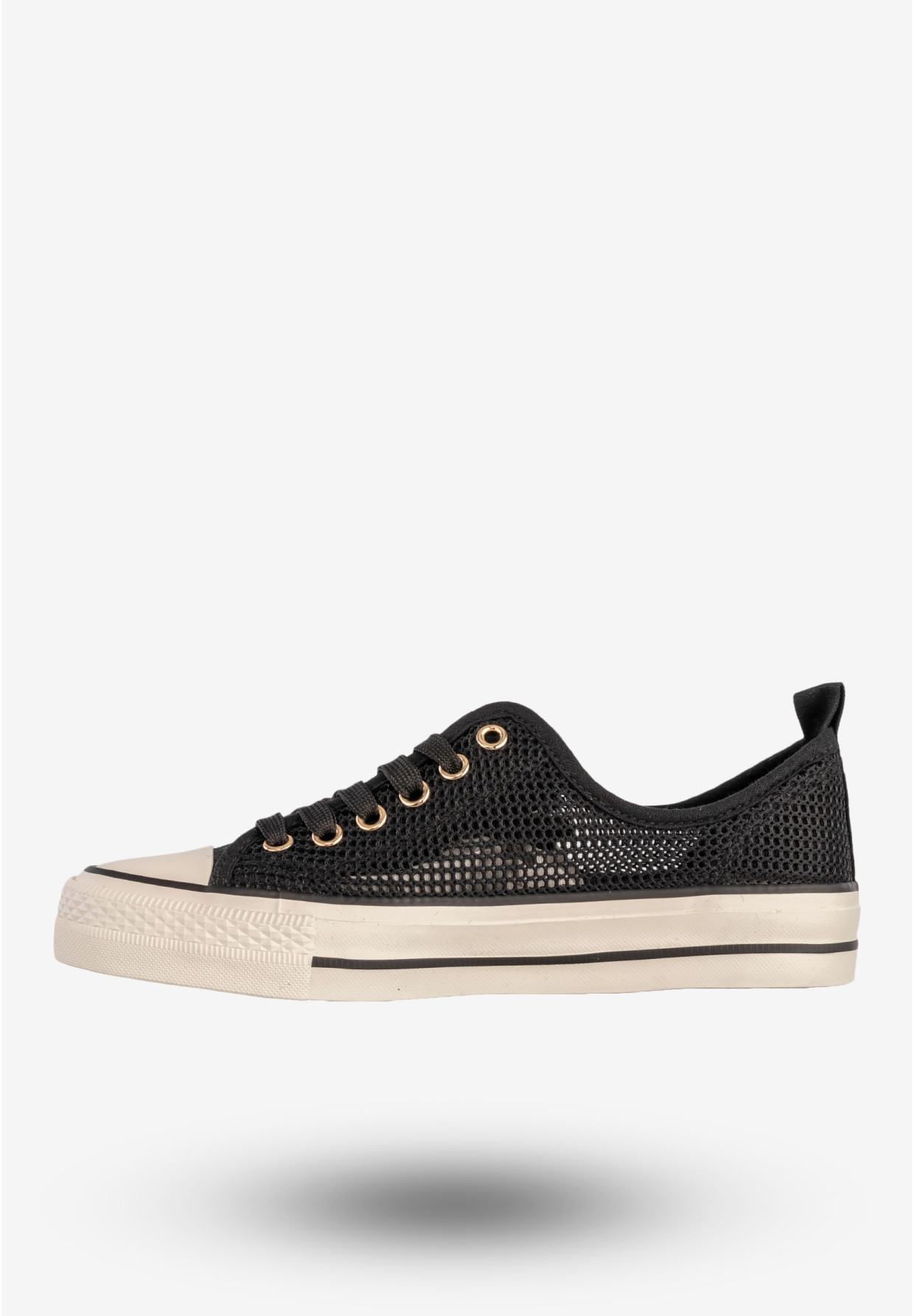 Trampki Damskie Ażurowe Buty Sportowe Czarne MSMG QY838