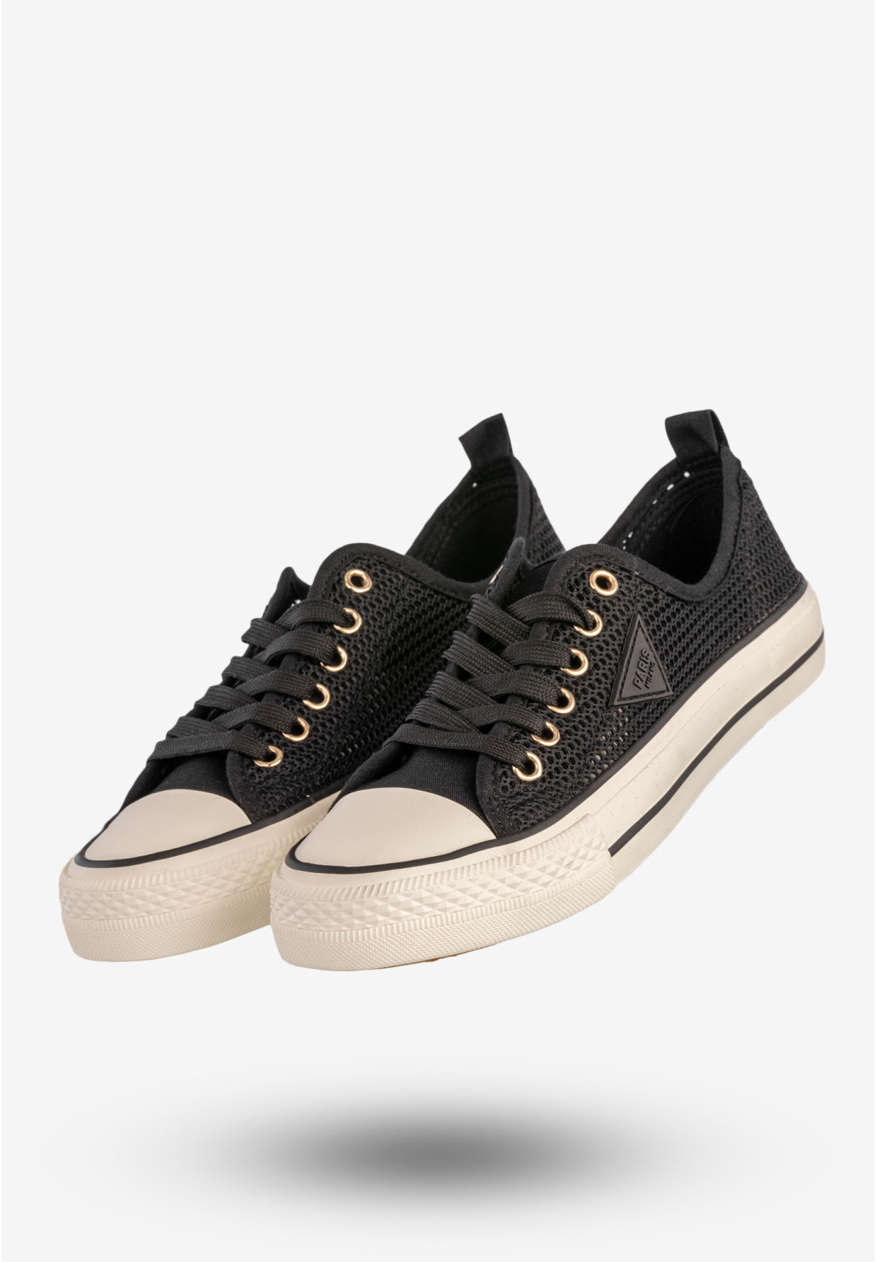Trampki Damskie Ażurowe Buty Sportowe Czarne MSMG QY838