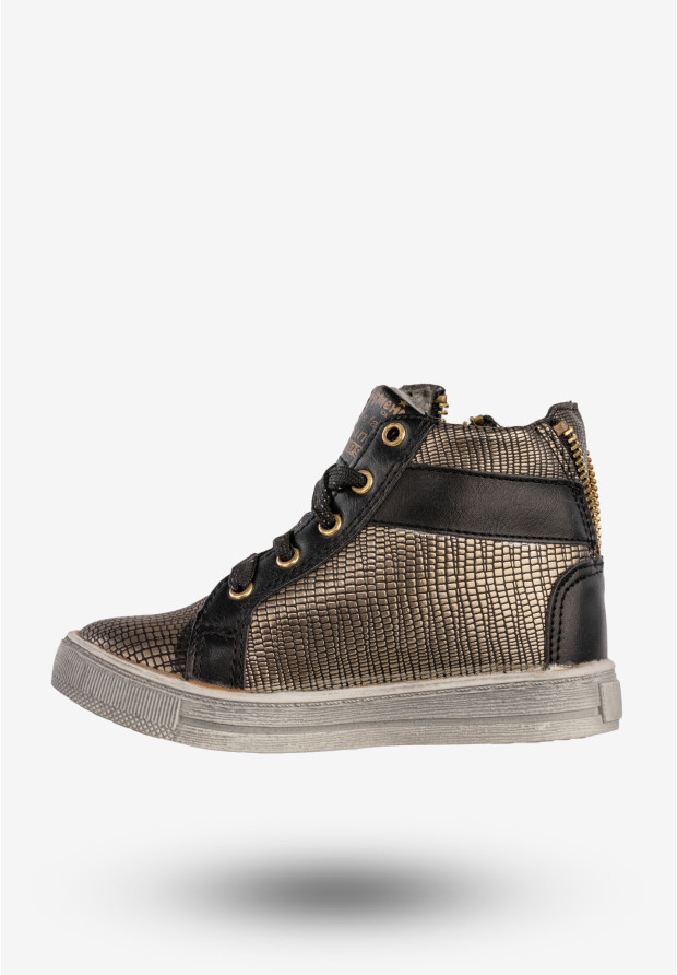 Sneakersy Dziecięce Ekoskóra Buty Sportowe Z Zamkiem Metaliczne American Club G-C16133E-A1