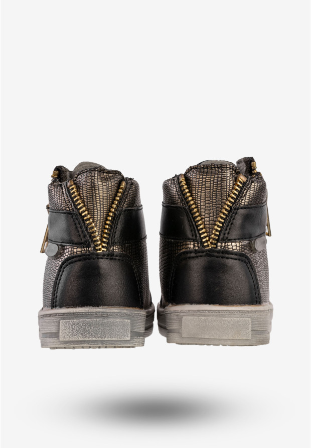 Sneakersy Dziecięce Ekoskóra Buty Sportowe Z Zamkiem Metaliczne American Club G-C16133E-A1