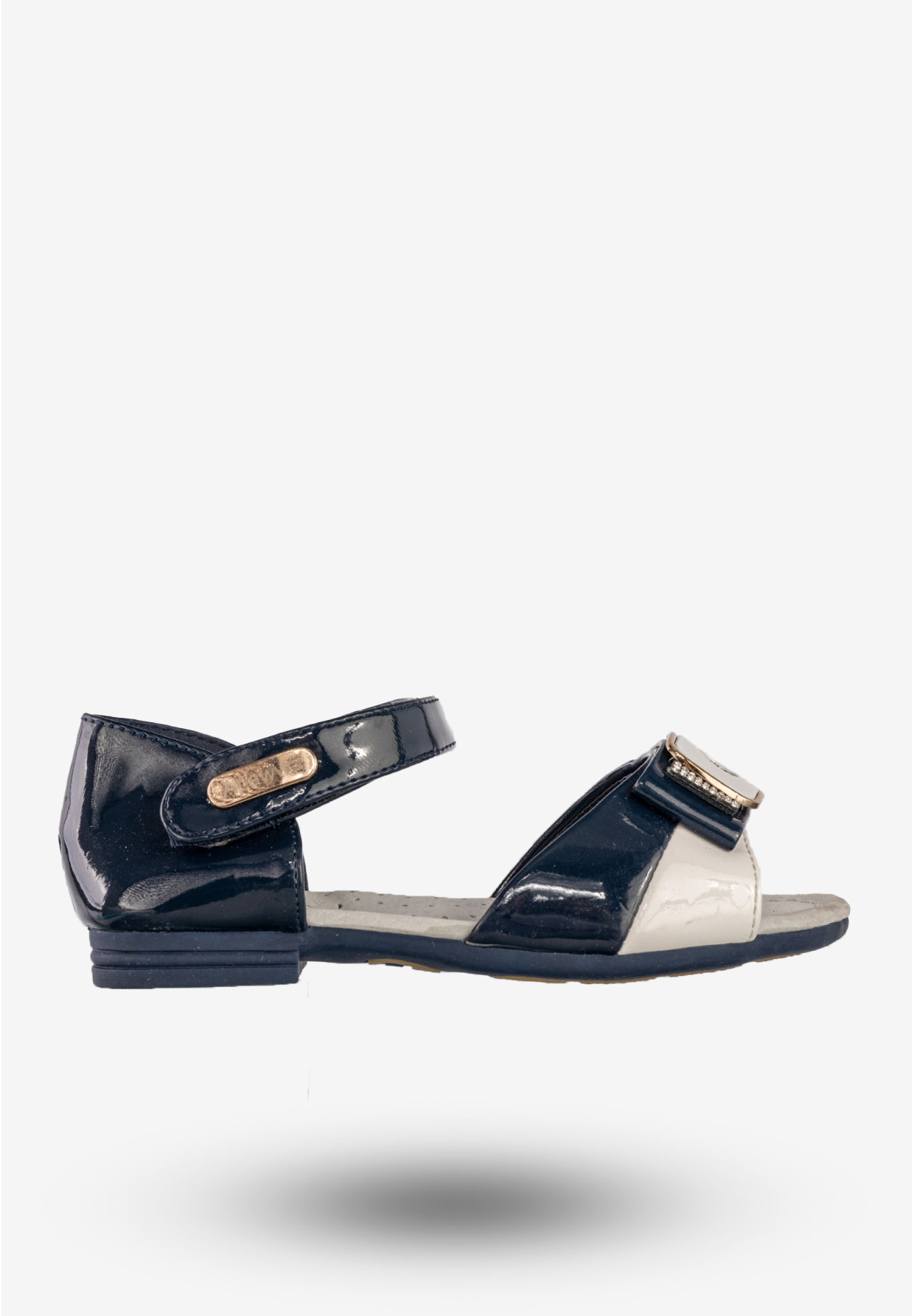 Sandały Dziewczęce Ekoskóra Buty Na Rzepy Eleganckie Granatowe Apawwa M-234